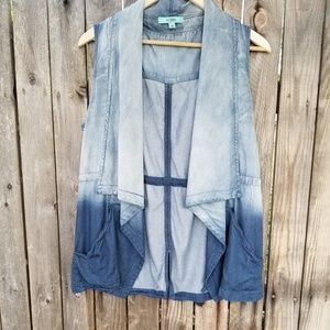 Karlie  chambray vest with a ombre finish size med